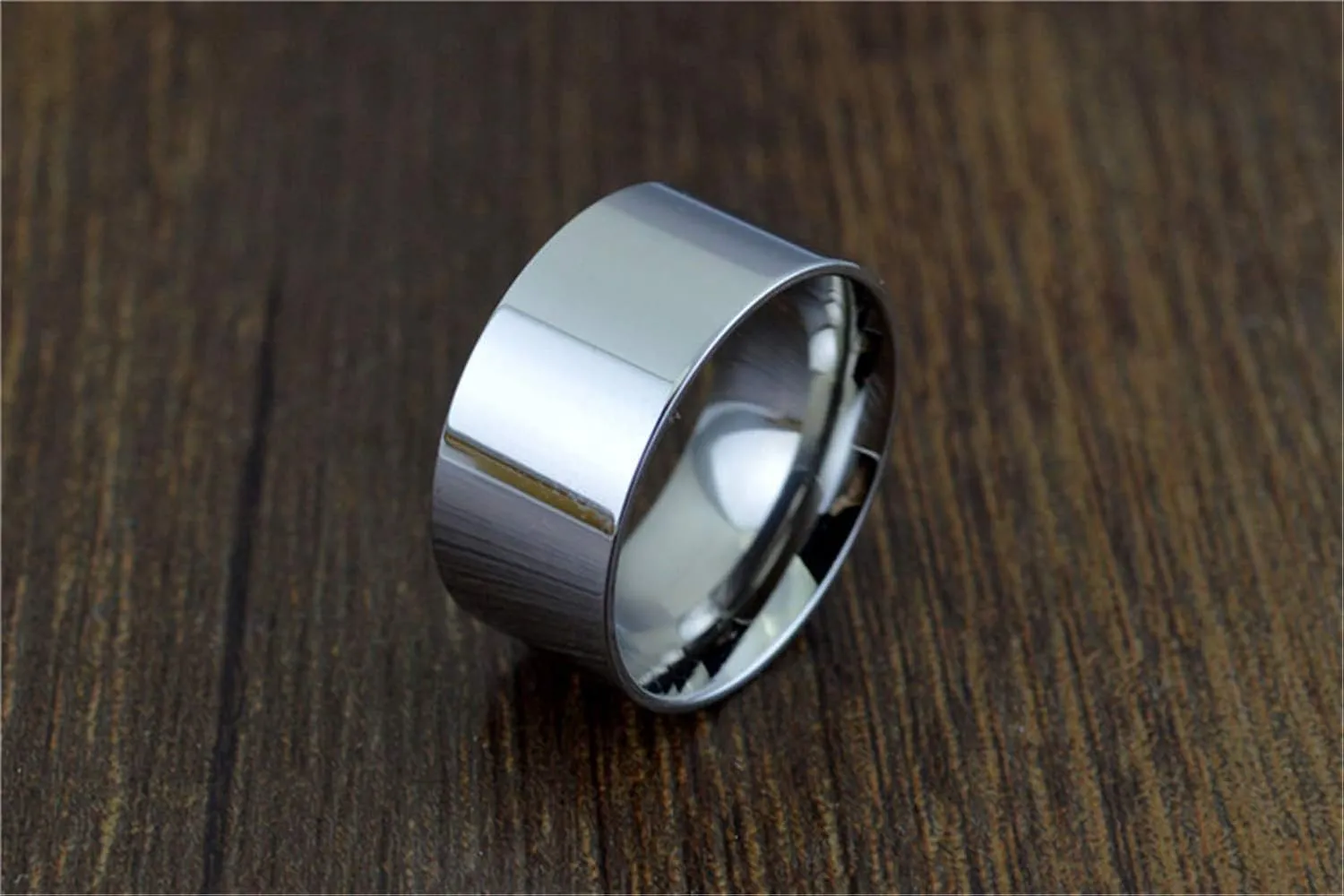 Fashion Month Men Women 10mm Wide Stainless Steel Ring Silver Rose 18k Gold Big Cool Band Polished Flat Top Comfort Fit