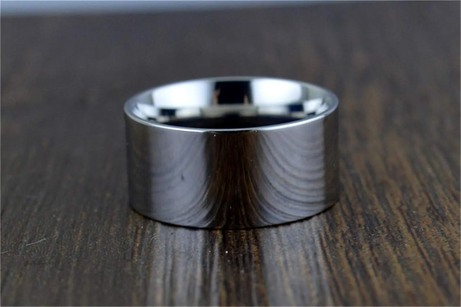Fashion Month Men Women 10mm Wide Stainless Steel Ring Silver Rose 18k Gold Big Cool Band Polished Flat Top Comfort Fit