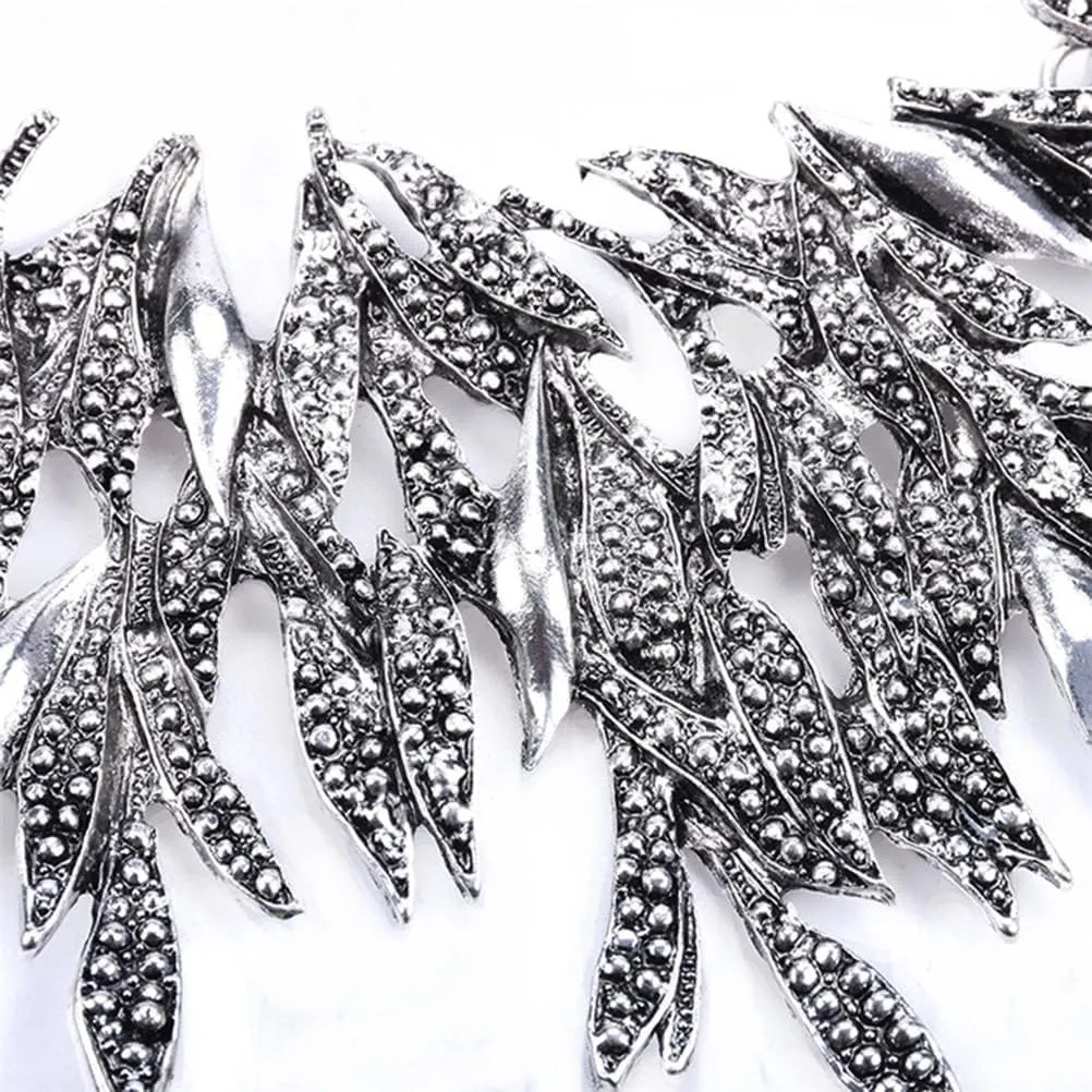 FASUND Bib Necklace Black Leaf Choker Collar Statement Necklaces Fashion Costume Jewelry for Women Vintage Necklace
