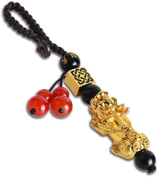 Feng Shui Lucky Nafu Wealth Bracelet Pi Xiu Pi Yao Black Beads Obsidian Friendship Charm Bracelet for Men Women Adjustable Set
