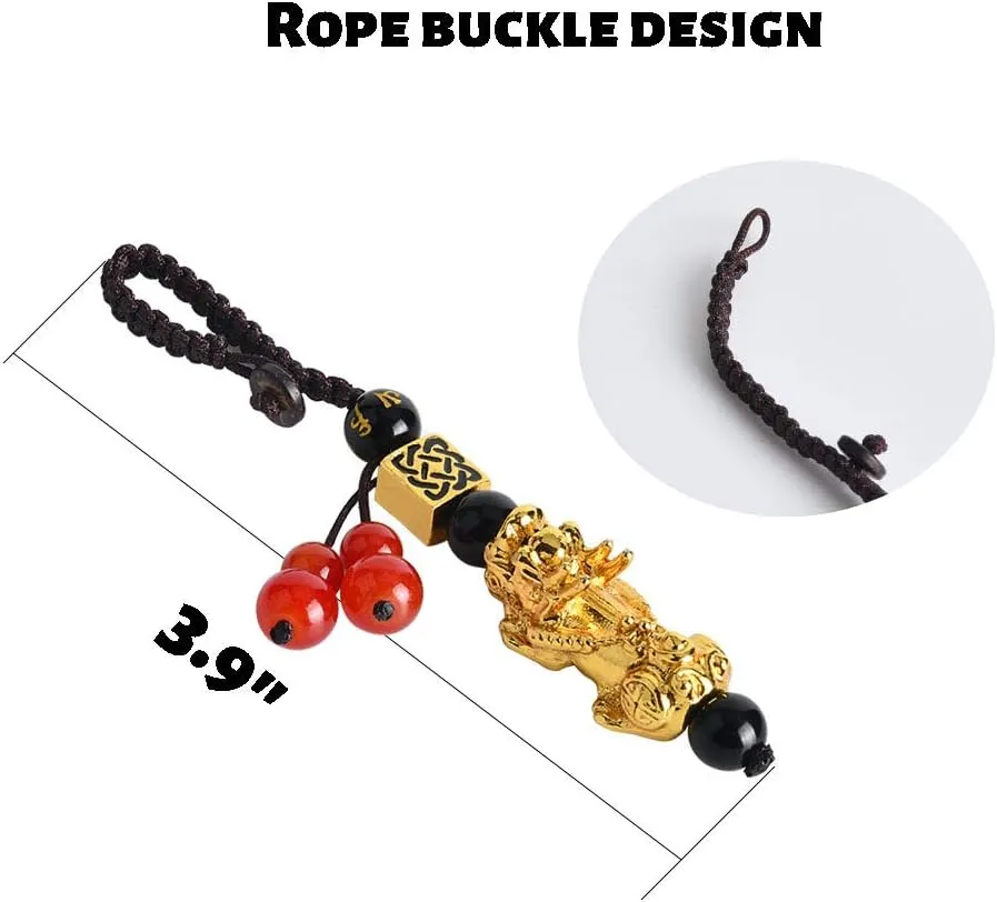 Feng Shui Lucky Nafu Wealth Bracelet Pi Xiu Pi Yao Black Beads Obsidian Friendship Charm Bracelet for Men Women Adjustable Set