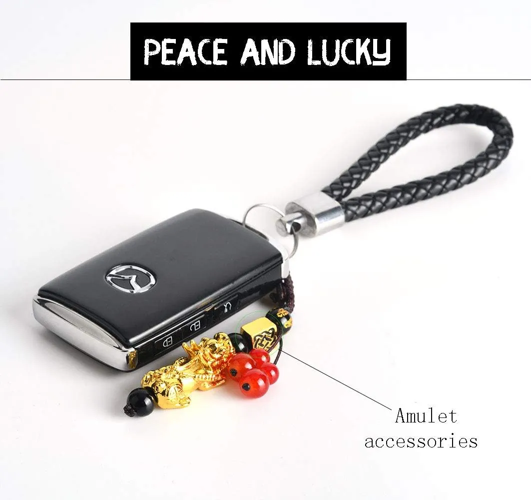 Feng Shui Lucky Nafu Wealth Bracelet Pi Xiu Pi Yao Black Beads Obsidian Friendship Charm Bracelet for Men Women Adjustable Set
