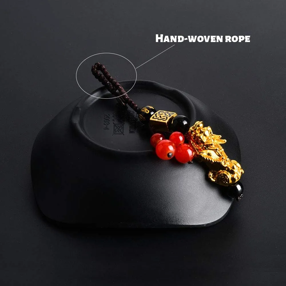 Feng Shui Lucky Nafu Wealth Bracelet Pi Xiu Pi Yao Black Beads Obsidian Friendship Charm Bracelet for Men Women Adjustable Set