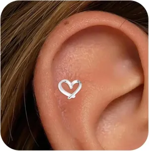 Flat Back Earrings for Women Flatback Bow Star Flower Stud Earrings Hypoallergenic Screw Back Earrings Tiny Small Tragus Cartilage Helix Piercing Jewelry for Sensitive Ears