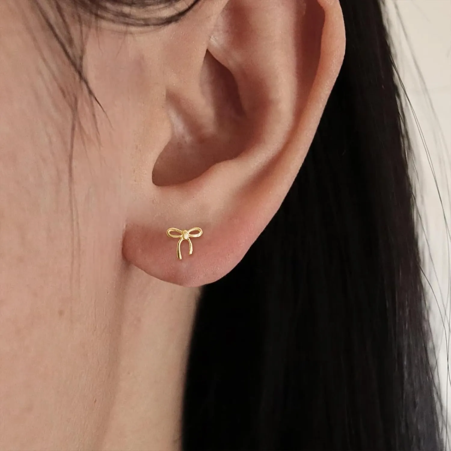 Flat Back Earrings for Women Flatback Bow Star Flower Stud Earrings Hypoallergenic Screw Back Earrings Tiny Small Tragus Cartilage Helix Piercing Jewelry for Sensitive Ears
