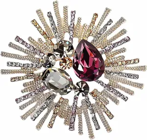 Flower Brooch Pin Fireworks Brooch Elegant Crystals Rhineston Pins & Pendants Scarf Holders for Women Crystal Brooch Pins Jewelry