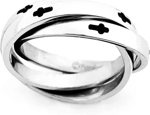 FORGIVEN JEWELRY RSS8 Thin Cross Triple Band Stainless Steel Ring Size 10-Christian Jewelry