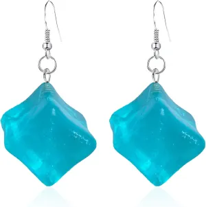 GBAHFY Punk Creative Transparent Glow Ice Cubes Dangle Earrings Resin Simple Funny Summer Jewelry for Women Halloween