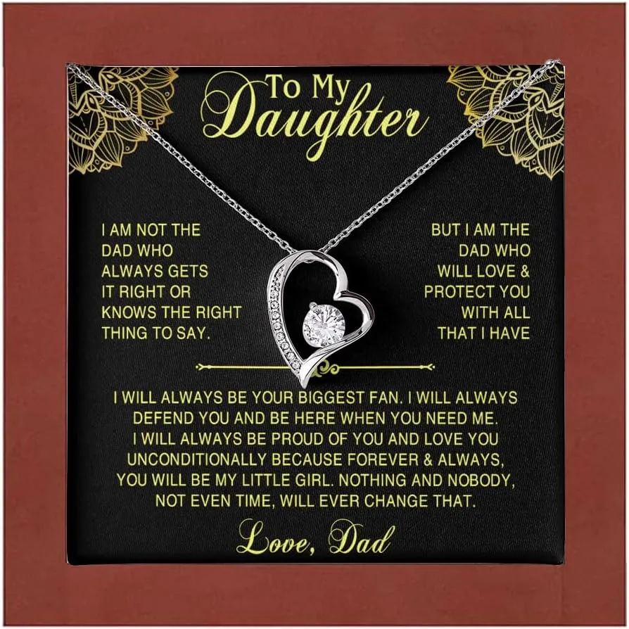 Gifts To My Daughter Necklace For Daughter From Dad Pendant Necklaces Jewelry Gift From Daddy for Birthday, Daughter Necklace from Mom and dad on Christmas