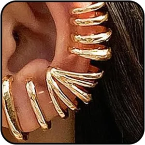 Gold Clip On Earrings for Women,Charm Silver Circle Non Pierced Earrings,Aesthetic Big Hollow Cartilage Earring Party Jewelry Accessories Gifts