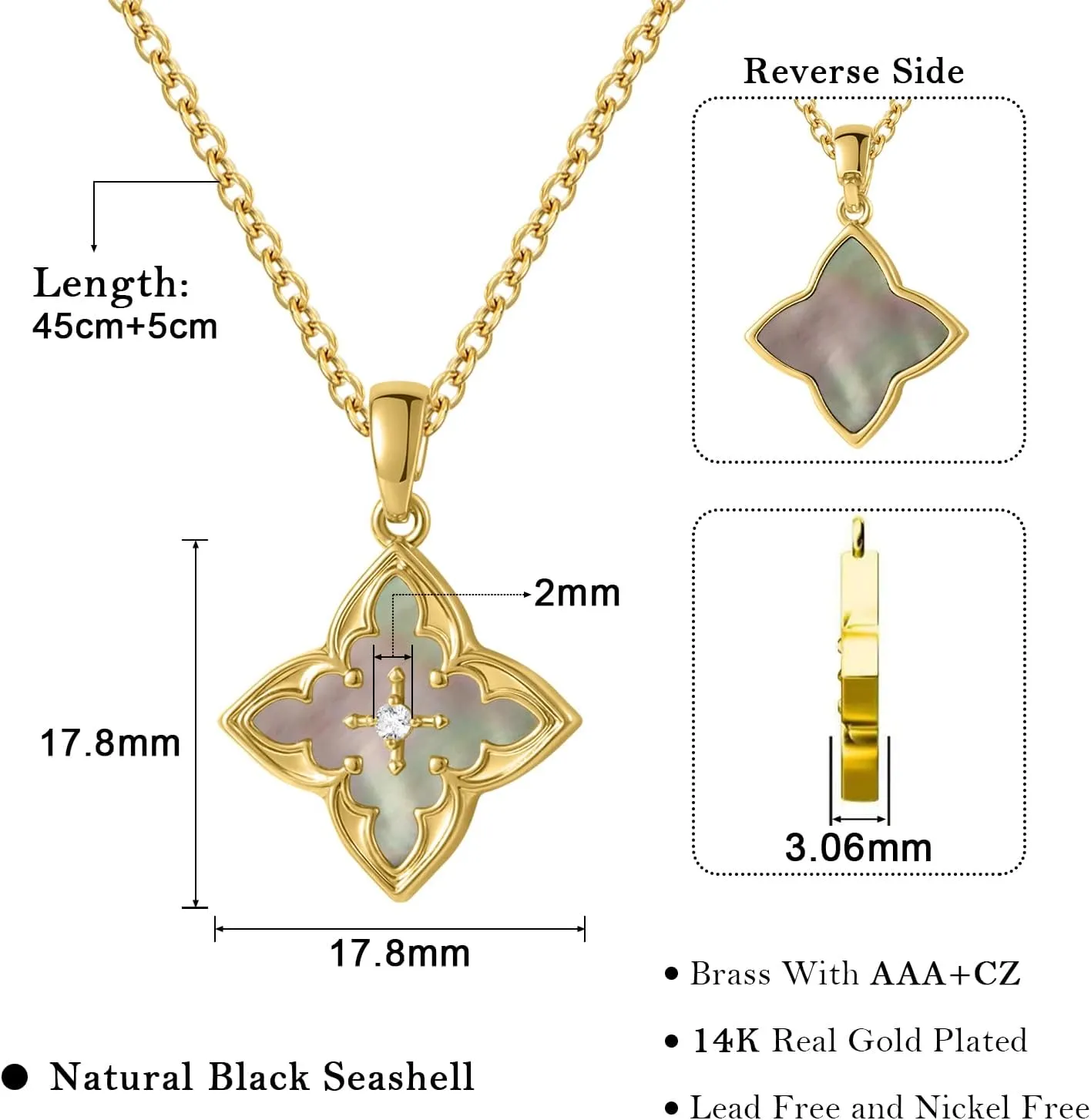 Gold Clover Necklace & Glass Bead Chain Jewelry Set Dainty 14K Gold Plated Pendant Necklace Adjustable Choker Charm Colorful Clover Pendant Lucky Necklaces for Women.