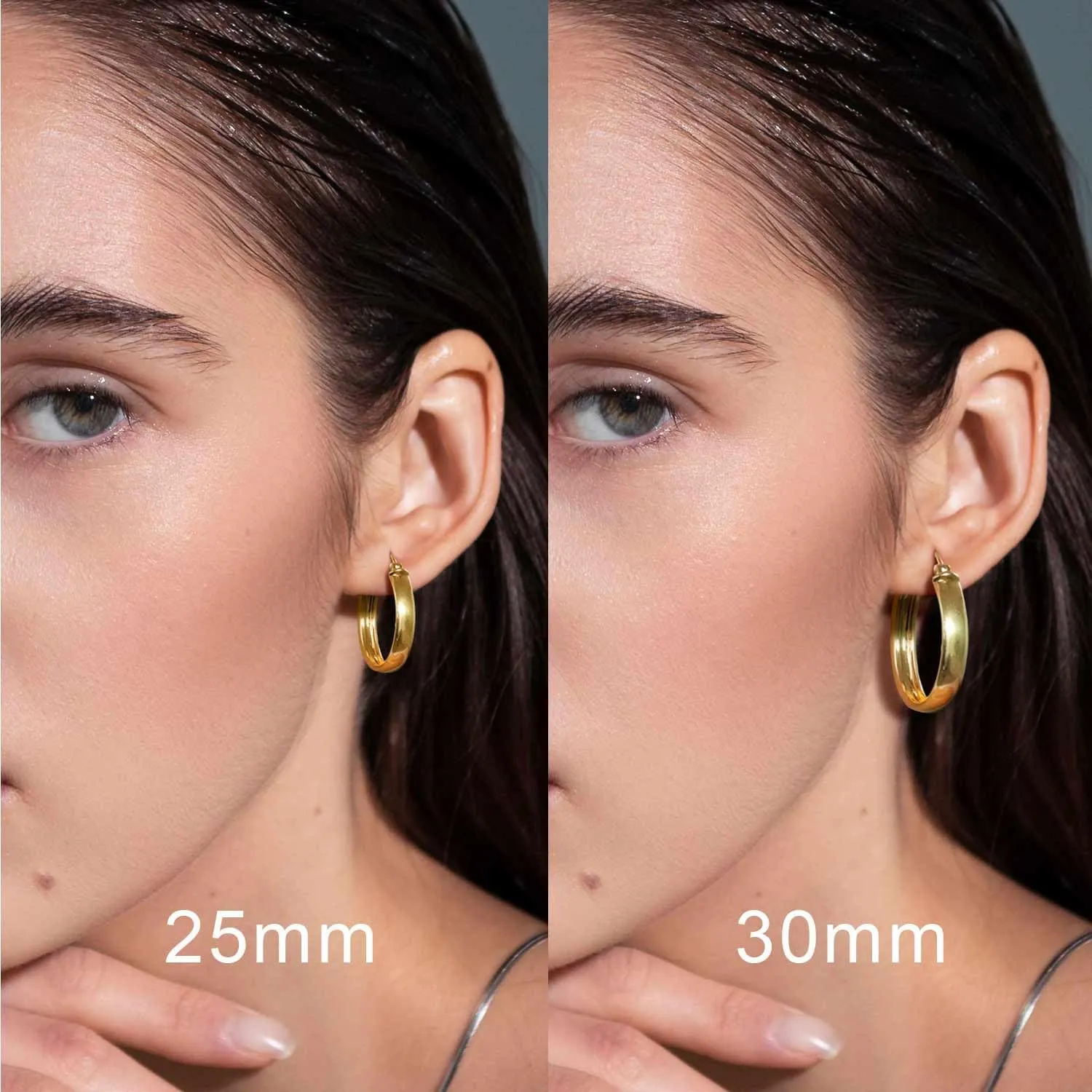 Gold Hoop Earrings for Women 14K Gold Hoop Earrings for Women Large Minimalist Womens Earring Hoops 25 MM / 30 MM