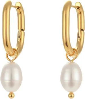 Gold-Plated Gold Earrings  Hypoallergenic, Tarnish-Resistant, Waterproof, High Polished Statement Jewelry, Gold Hoop Earrings for Women, Gift for Her
