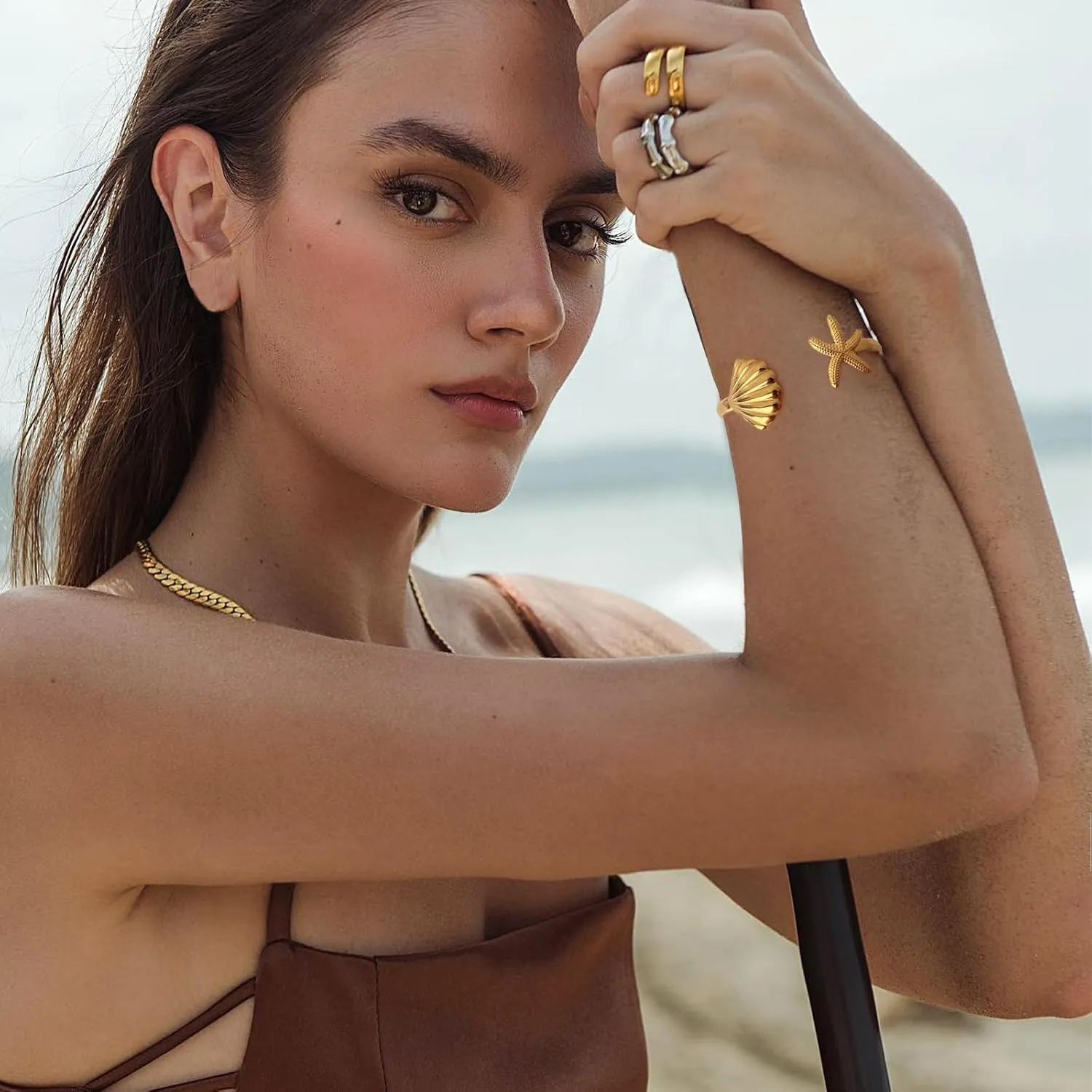 Gold Plated Statement Bangle Bracelets for Women Multiple Options Open Cuff Bracelet Trendy Jewelry