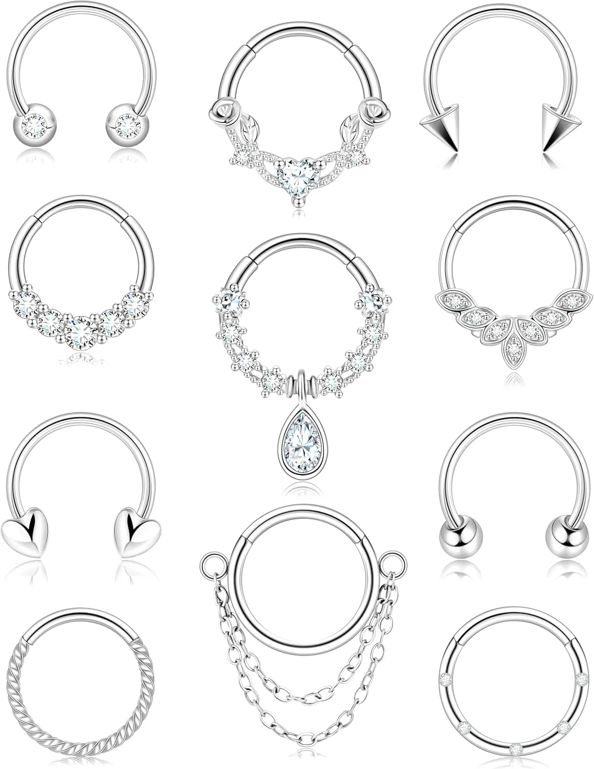 Gold Septum Rings 16g Septum Piercing Daith Clicker Jewelry Nose Ring
