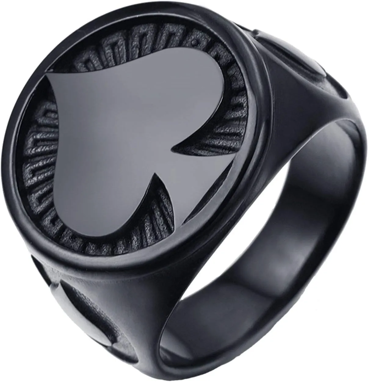 Gold Stainless Steel Rings,Ace of Spades High Polished Gothic Biker Tribe for Men's Rings Jewelry