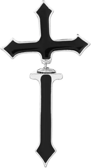 Gothic Religious Cross Pierced Earrings for Women Men Punk Cool Black Cross Sword Gold Silver Plated Lightweight Statement Puncture Stud Earrings for Halloween Cosplay Party Hiphop Fashion Jewelry Gifts