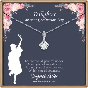 Graduation Gifts for Her - 14K White Gold Plated Graduation Necklaces for Women 2025 Graduation Gifts College Graduation Gifts for Her Women Daughter Granddaughter Niece Gifts