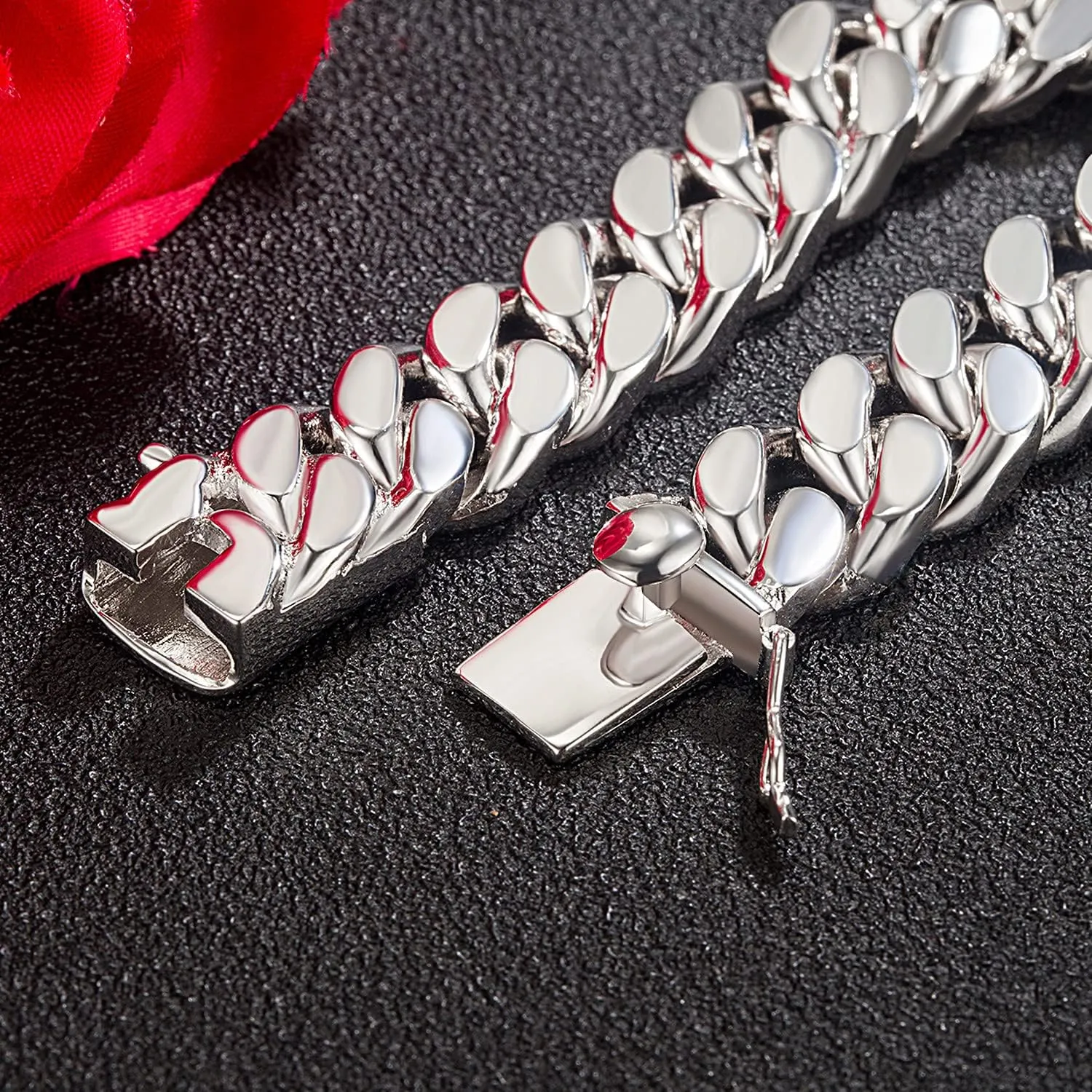 H&Beautimer 925 Sterling Silver Italian Handmade - 0.25-0.5'' Classic Miami Cuban Chain Bracelet For Men - Party Fine Jewelry Original Silver Bracelet 7-10'' Length