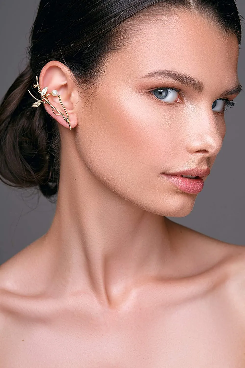 Handmade Ear Cuff Right Emmanuela gold sterling silver elf ear cuff earring statement earring wedding ear cuff ear climber claw earring twig