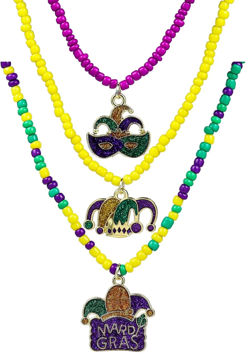 Handmade Multilayered Rainbow Colorful Beads Link Chain Moon Star Butterfly Pendant Choker Necklace Friendship Creative Beach Costume Jewelry for Women