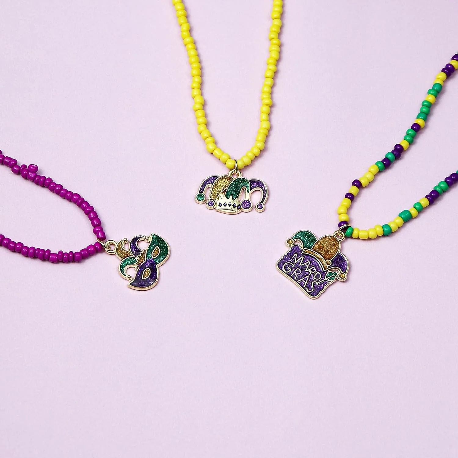 Handmade Multilayered Rainbow Colorful Beads Link Chain Moon Star Butterfly Pendant Choker Necklace Friendship Creative Beach Costume Jewelry for Women