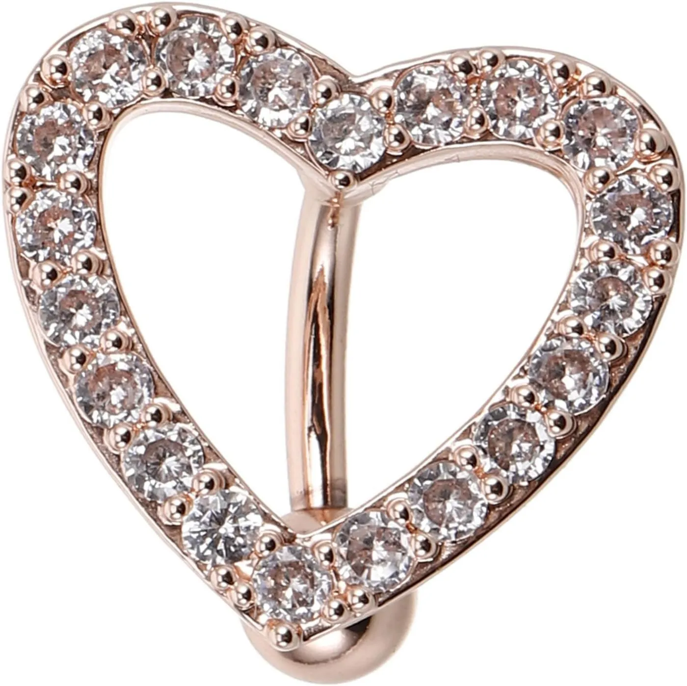 Heart Shaped Navel Ring Elegant Body Jewelry with Sparkling Rhinestones Modern Design for Women for Everyday Wear and Special Occasions