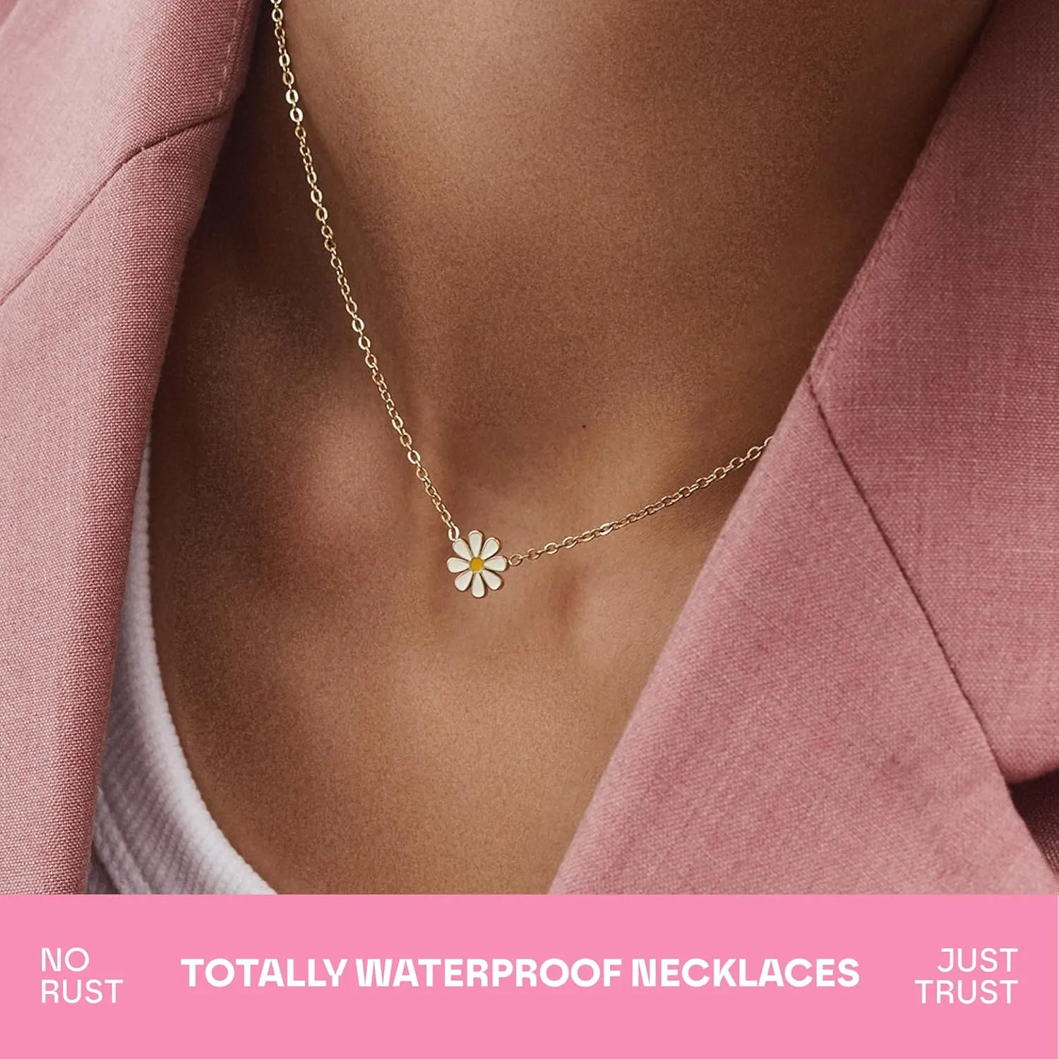 Hey Harper Gold Necklace For Women Trendy Necklace - 14K Golden PVD Coating Waterproof & Sweatproof Non Tarnish Jewelry Chain Necklaces