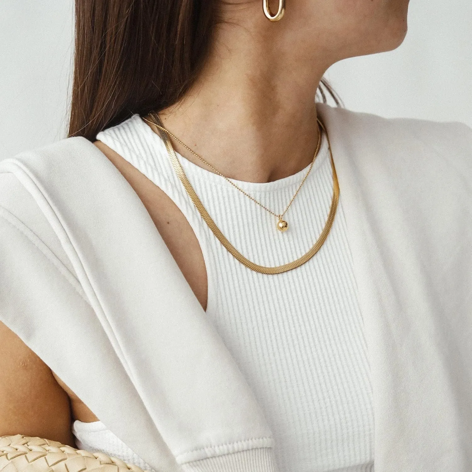 Hey Harper Gold Necklace For Women Trendy Necklace - 14K Golden PVD Coating Waterproof & Sweatproof Non Tarnish Jewelry Chain Necklaces