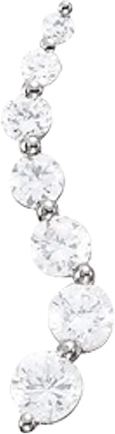 Houston Diamond District 0.5 to 3 Carat Total Weight 14K White Gold Journey Pendant Necklace Graduated Wave Value Collection