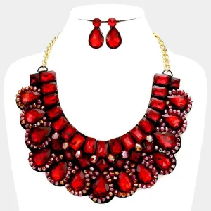 iLLASPARKZ Felt back glass crystal statement necklace