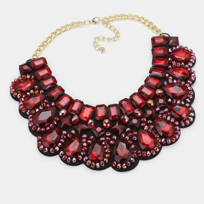 iLLASPARKZ Felt back glass crystal statement necklace