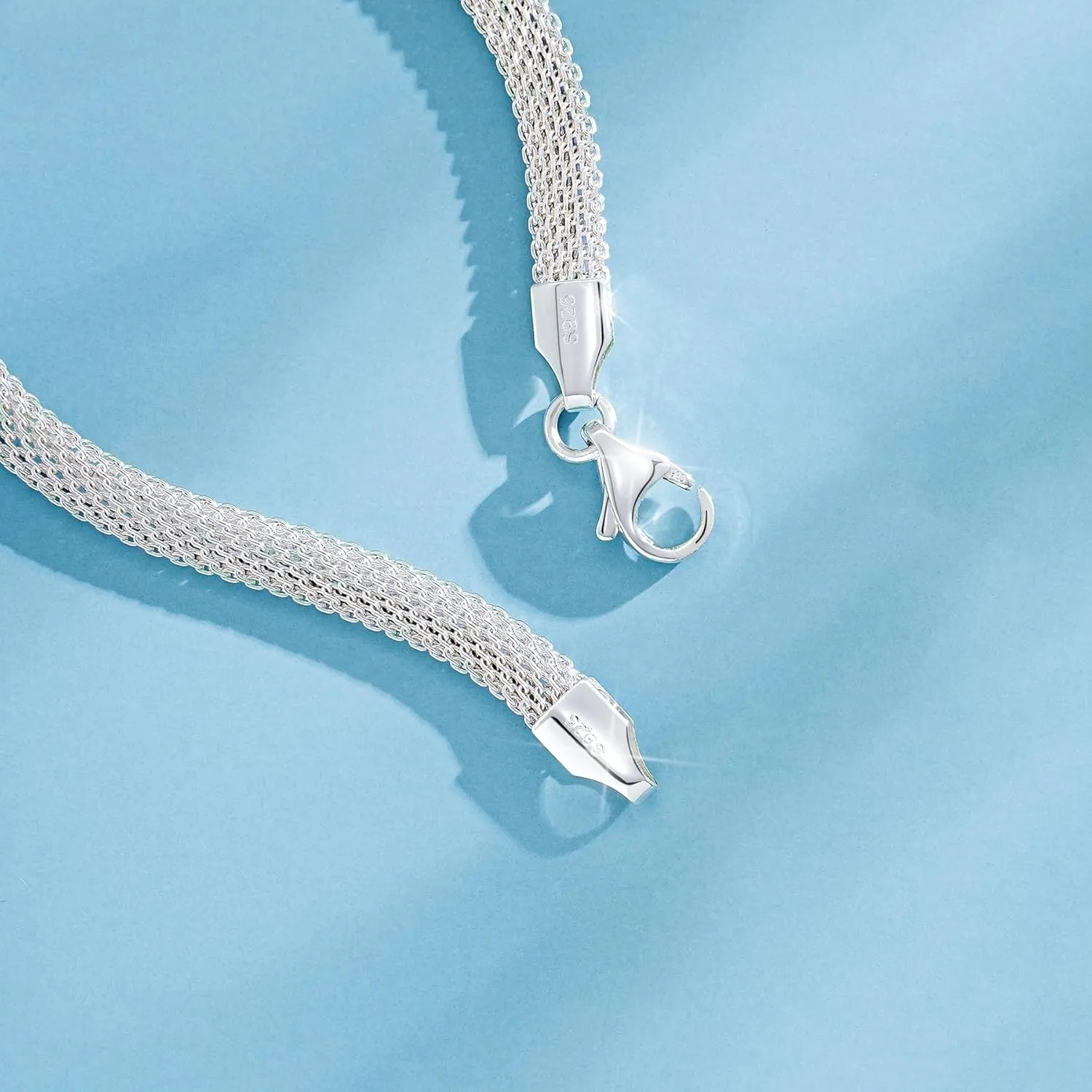 Italian 925 Sterling Silver 5mm Braided Chain Bracelet for Women- Hypoallergenic, Nickel-Free (6.5"-8")
