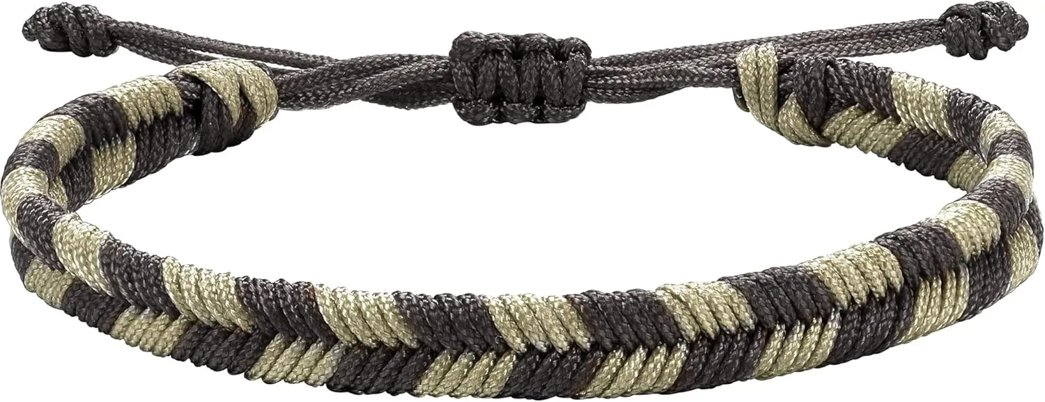 JENDEAR SHINE Braided Rope Bracelet for Men, Plaid Pattern Hand Braided Adjustable Nylon Bracelet, Birthday Friendship Gift for Men.