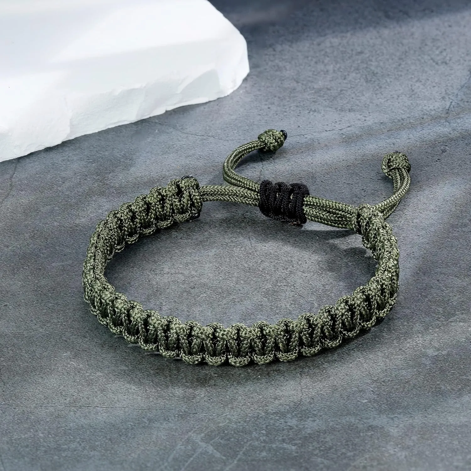 JENDEAR SHINE Men's Nautical Rope Bracelet, Hand Braided Paracord Thread Bracelet, Waterproof Adjustable Outdoor Surf Bracelet