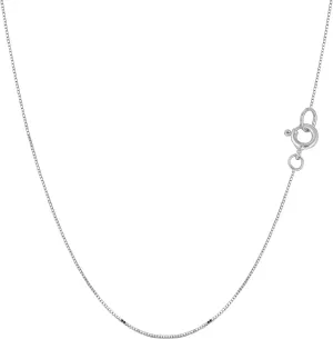 Jewelry Affairs 10k Real Solid Gold Mirror Box Style Chain Necklace, 0.45mm