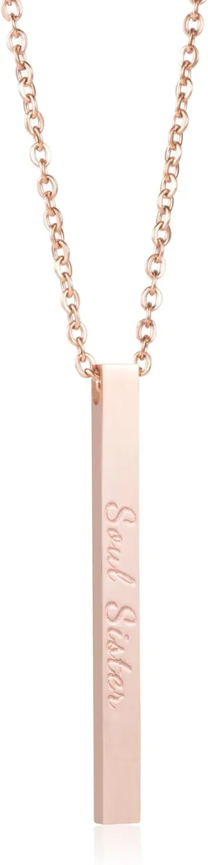 JoycuFF Friendship Necklace Jewelry for Friends Women Inspirational Vertical Bar Pendants Jewellery Gift for Teen Girls
