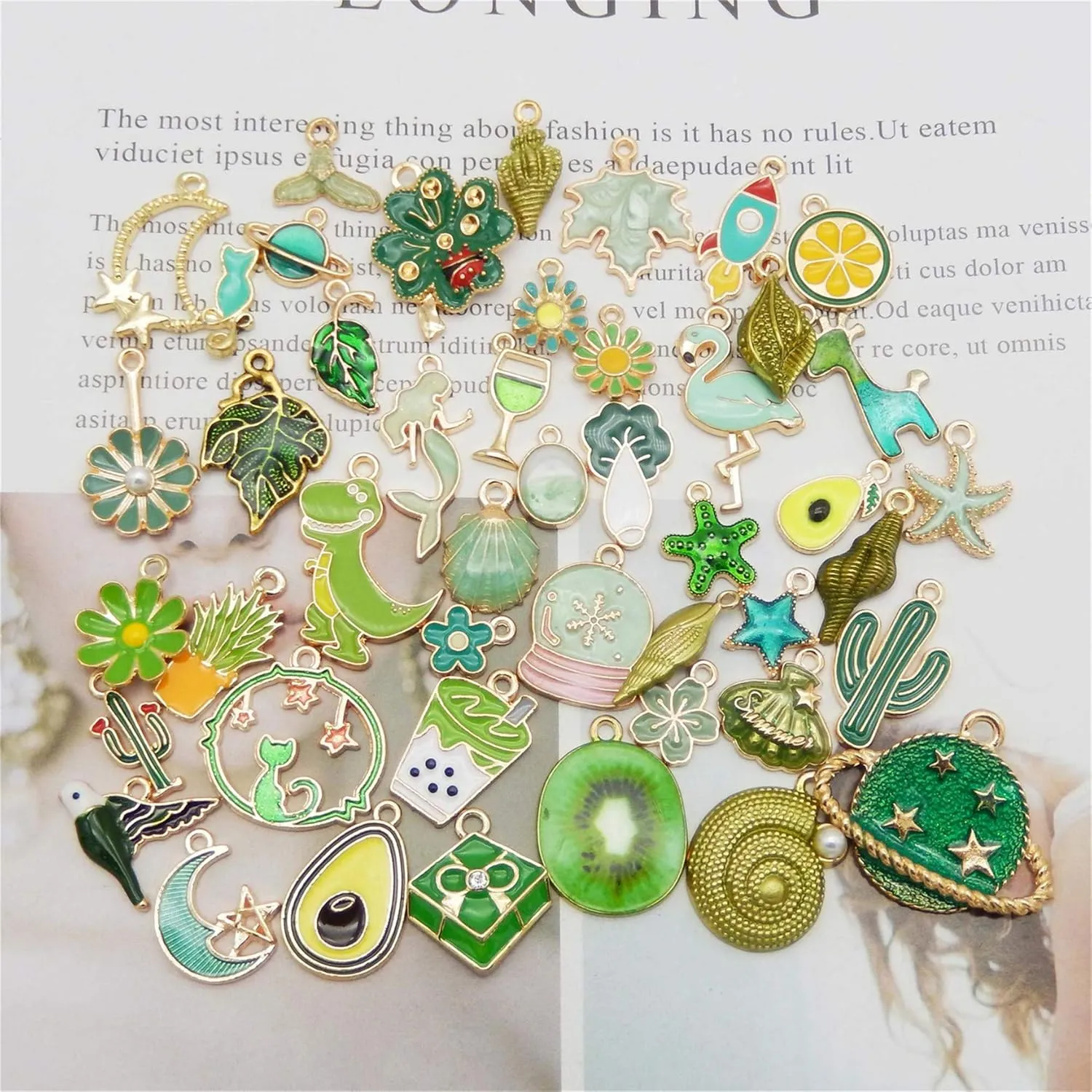 Julie Wang 60Pcs 30 Pairs Enamel Charms Pendants for Jewelry Making Bulk lot Necklace Earrings Bracelets Craft DIY