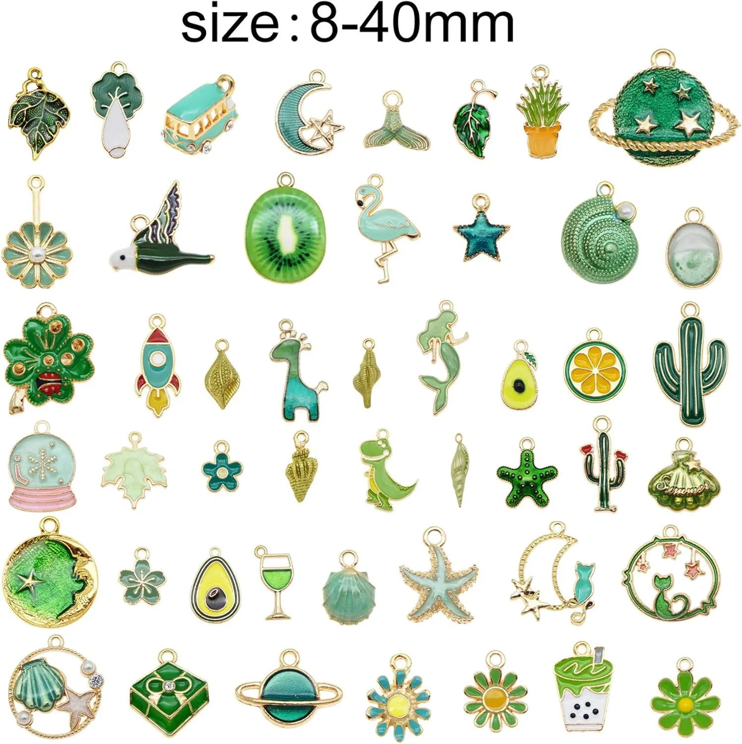 Julie Wang 60Pcs 30 Pairs Enamel Charms Pendants for Jewelry Making Bulk lot Necklace Earrings Bracelets Craft DIY
