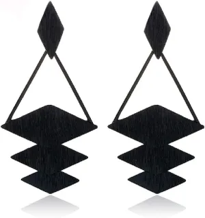 KaFu Statement Earrings Wooden Earrings for Women - Big Round Circle Geometric Wood Drop Dangle Hook Earrings Fashion Cute