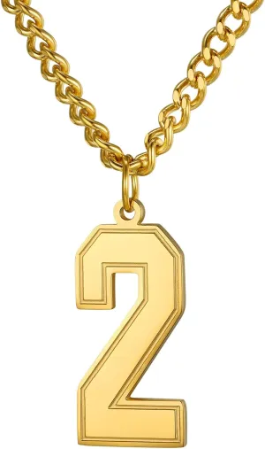 KeyStyle Number Necklace For Men Women, Custom Youth Baseball Necklaces with Numbers for Boys, Personalized Jersey Number Chain Sports Fans Pendant Soccer Football Basketball for Girls