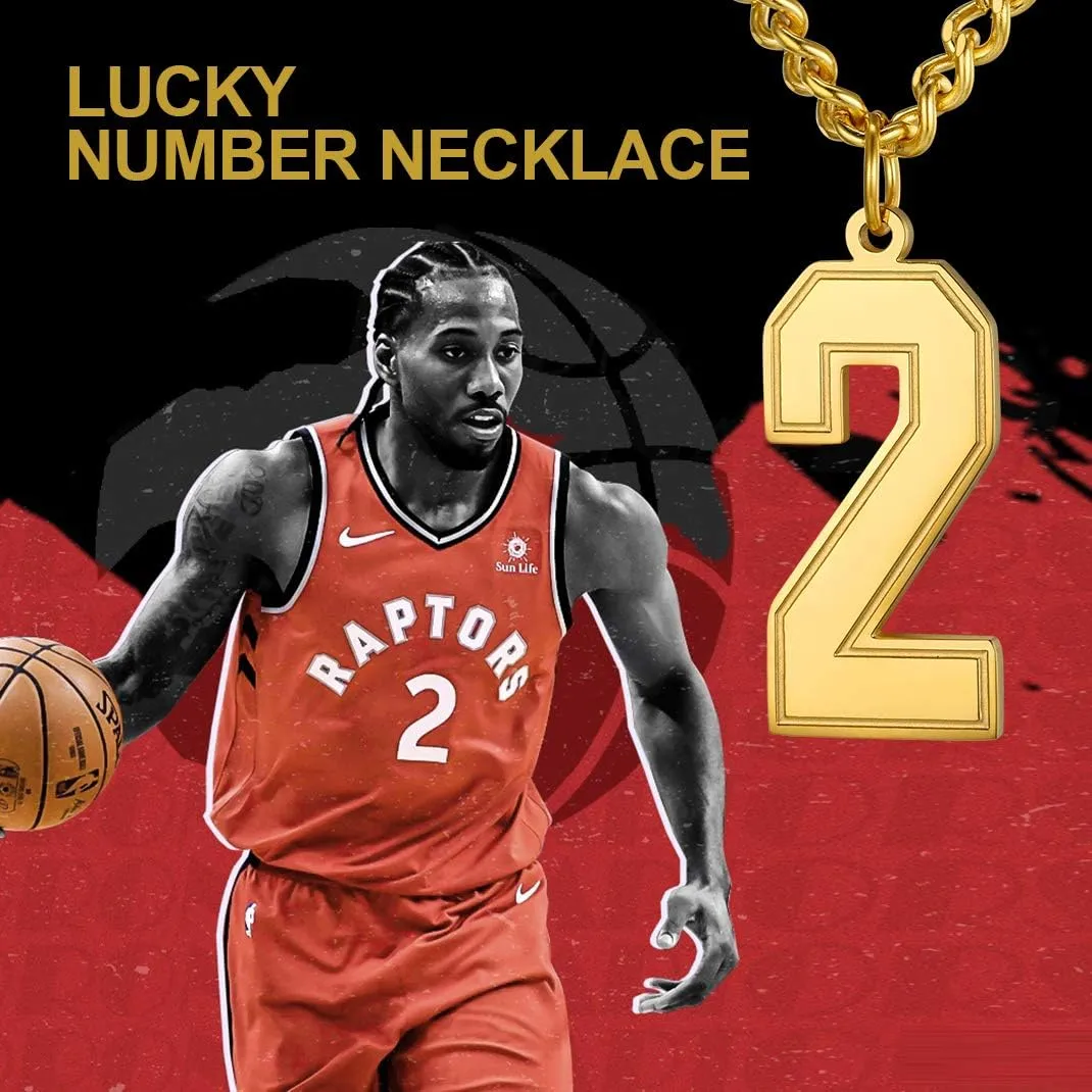 KeyStyle Number Necklace For Men Women, Custom Youth Baseball Necklaces with Numbers for Boys, Personalized Jersey Number Chain Sports Fans Pendant Soccer Football Basketball for Girls