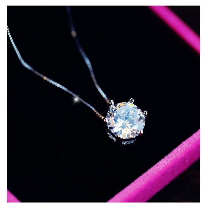 KingDeng Zircon Necklace 925 sterling silver 2018 Fashion harajuku Women Jewelry Decoration Valentine's day Pendants Chains