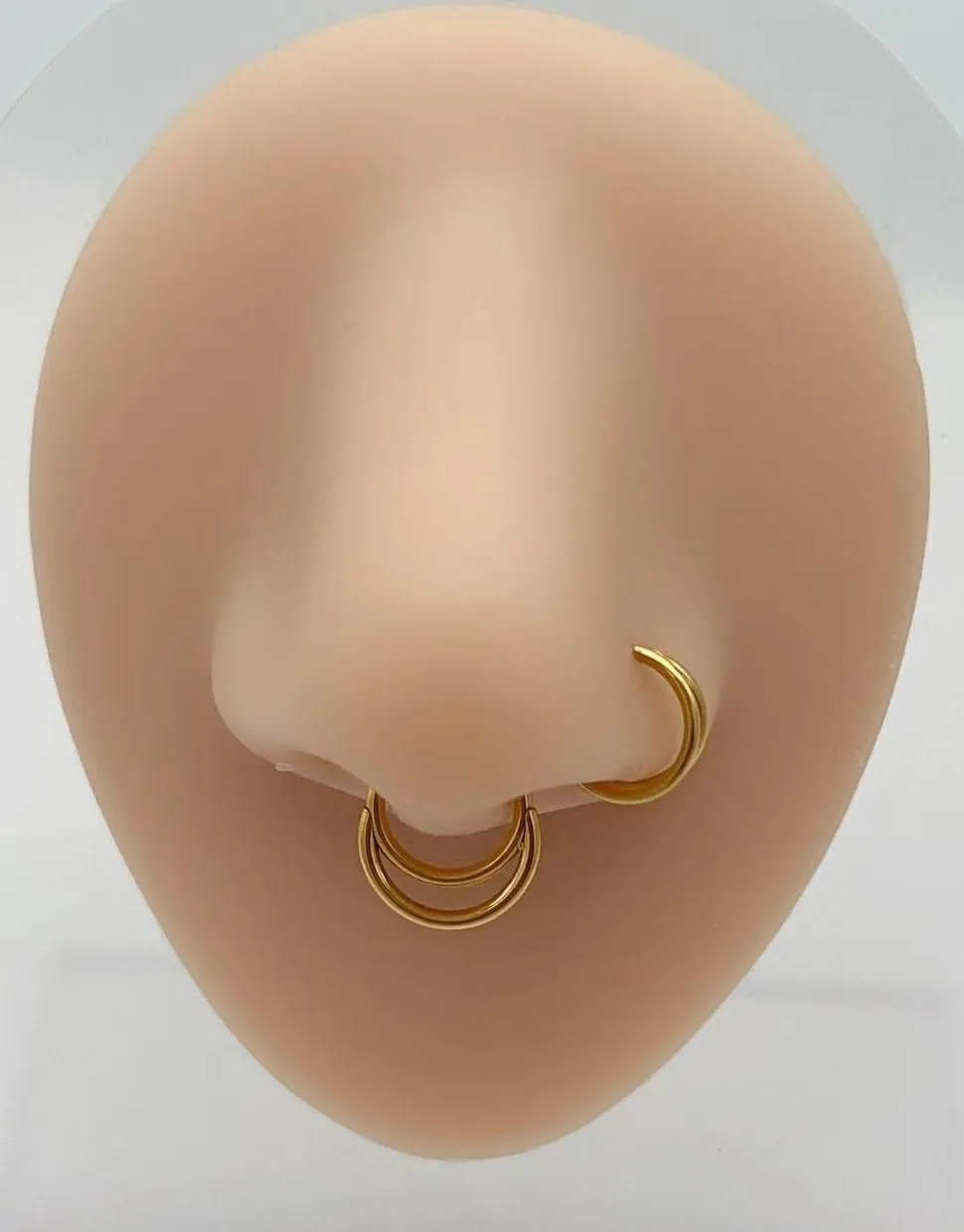 Krezip 3pcs Septum Jewelry - Surgical Steel Double Hoop Nose Rings 16G Hinged CZ Septum Clicker Rings Cartilage Earring Conch 8mm/10mm