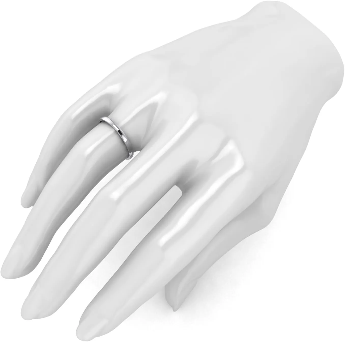 LANDA JEWEL Solid 10k White Rose Yellow Gold 2mm Light Court Shape Comfort Fit Polished Wedding Ring Plain Band
