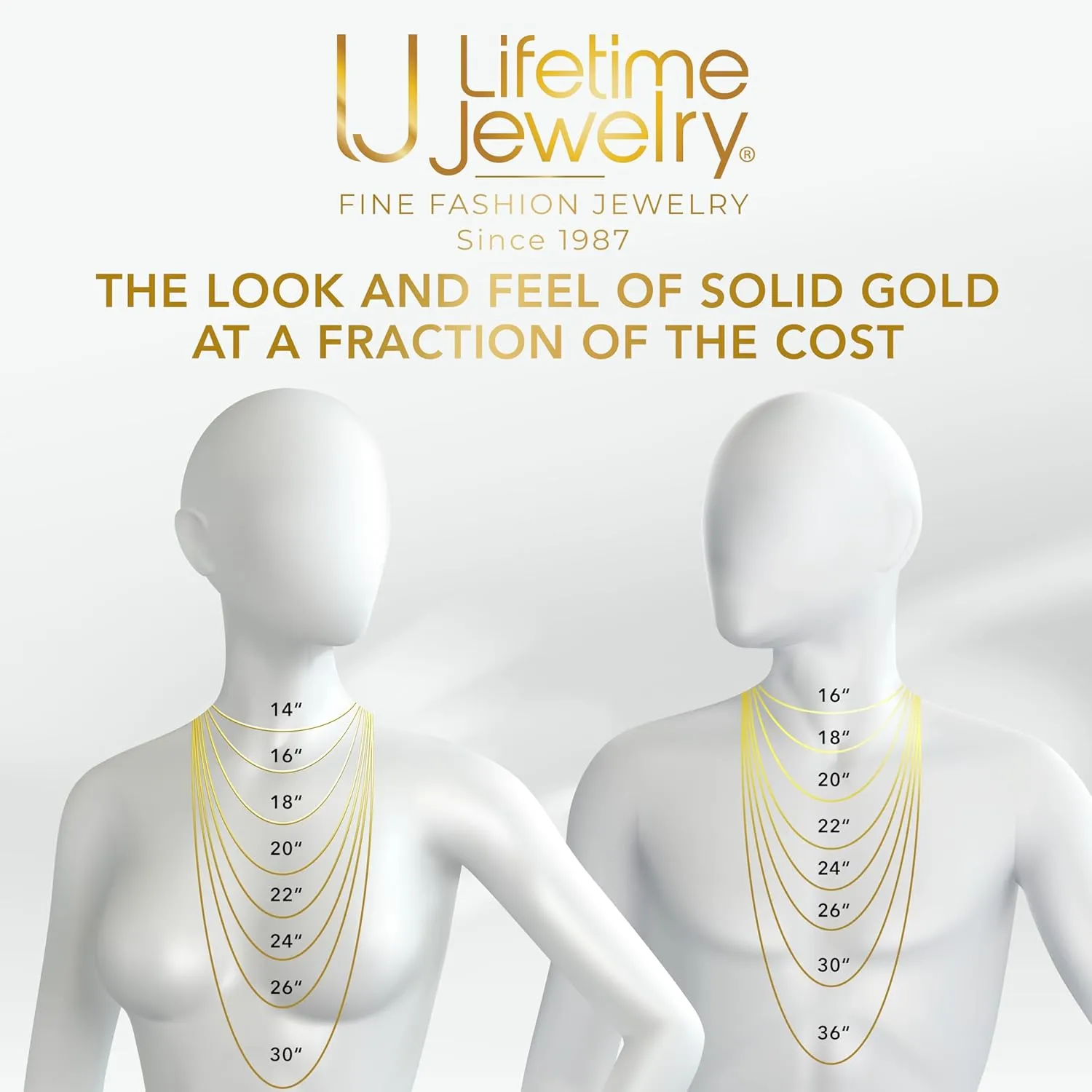 LIFETIME JEWELRY 11.5mm Flat Cuban Link Chain Necklace for Men 24k Real Gold Plated