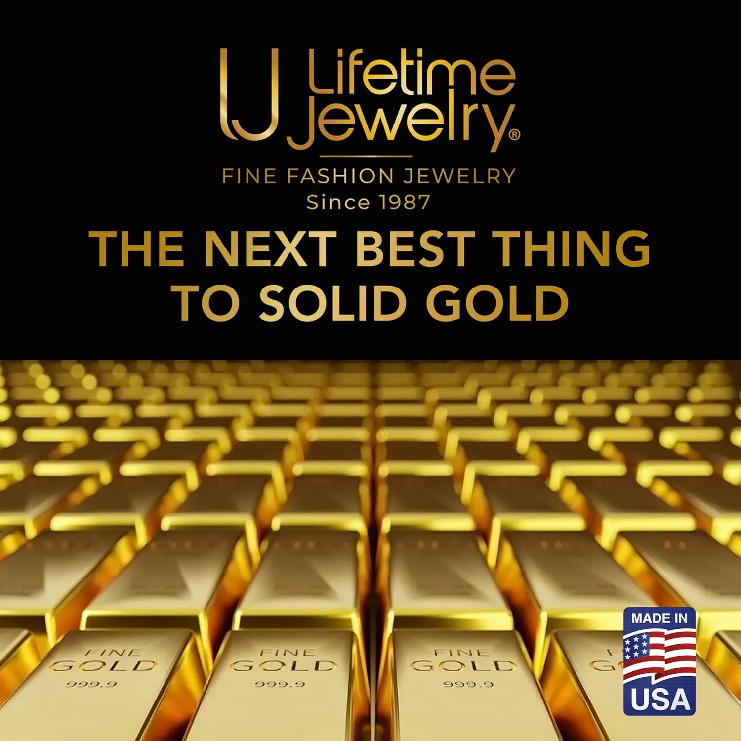 LIFETIME JEWELRY 11.5mm Flat Cuban Link Chain Necklace for Men 24k Real Gold Plated