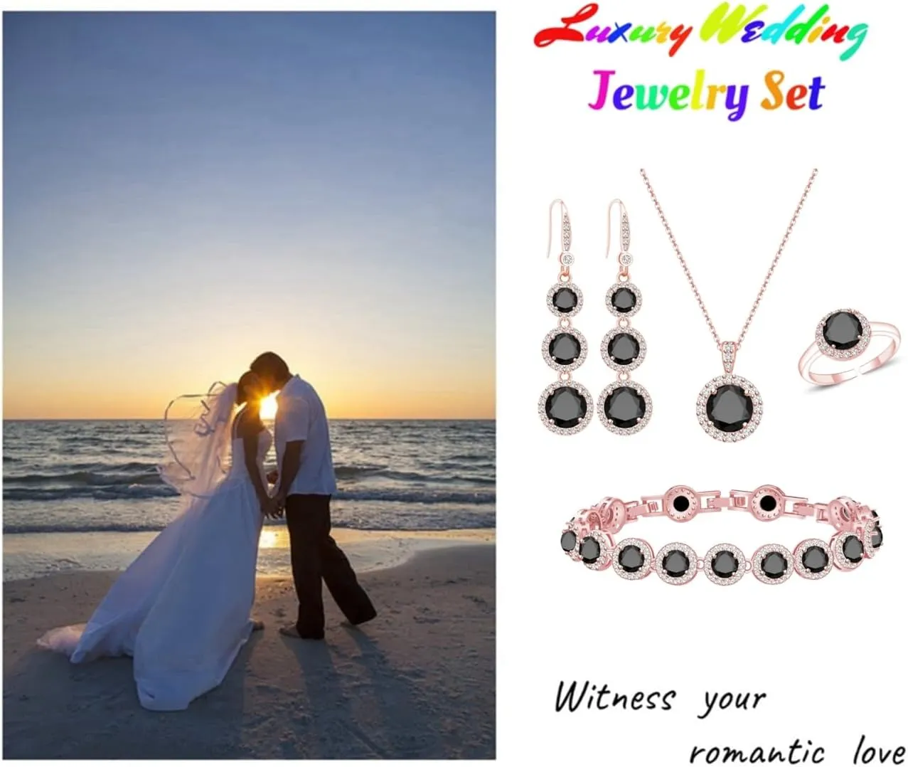 LMXXVJ Jewelry Set for WomenNecklace Earrings Adjustable Ring Bracelet Set Birthday Anniversary Mothers Day Christmas Day Fashion Formal Jewelry Gift Girl/Mom/Wife/Grandmother/Best Friend/Aunt