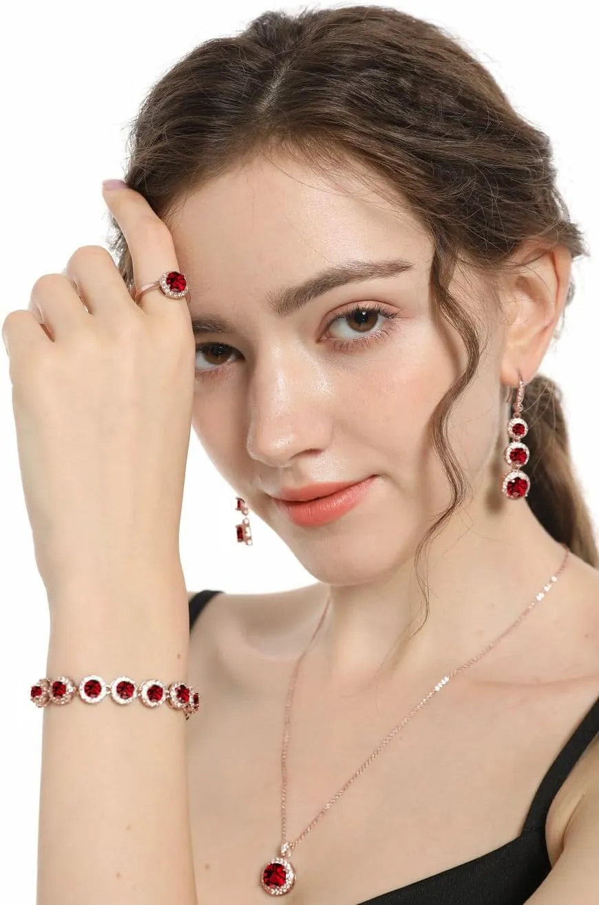 LMXXVJ Jewelry Set for WomenNecklace Earrings Adjustable Ring Bracelet Set Birthday Anniversary Mothers Day Christmas Day Fashion Formal Jewelry Gift Girl/Mom/Wife/Grandmother/Best Friend/Aunt