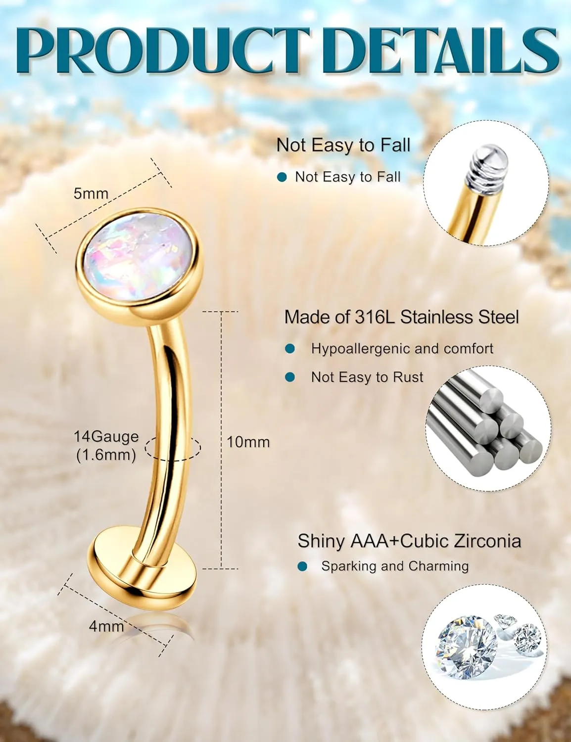 LOLIAS Silver/Gold Plated Belly Button Rings Surgical Stainless Steel Belly Rings CZ Clicker Belly Button Piercings for Women Navel Piercings Pack,Silver/Gold